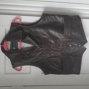 Mens Outback trading company brown leather vest